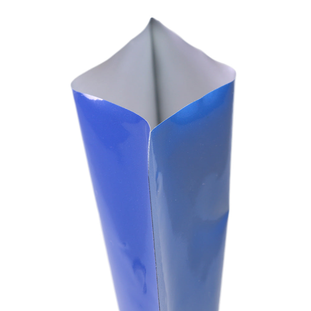 Glossy Azure Blue Bottom Fill Aluminum Bags with Round Hang Hole