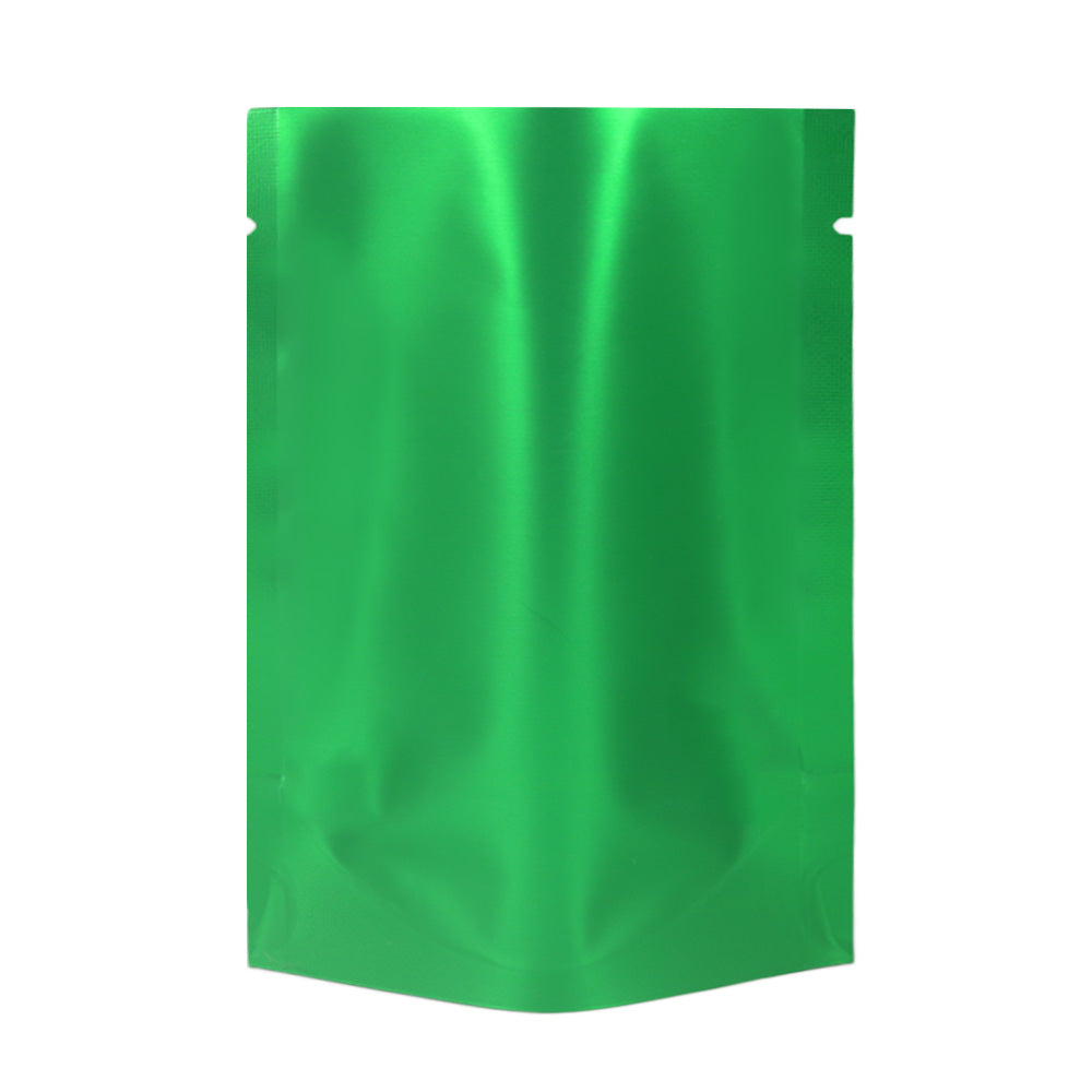 Matte Jade Green Mylar Open Top Heat Sealable Stand-Up Bag
