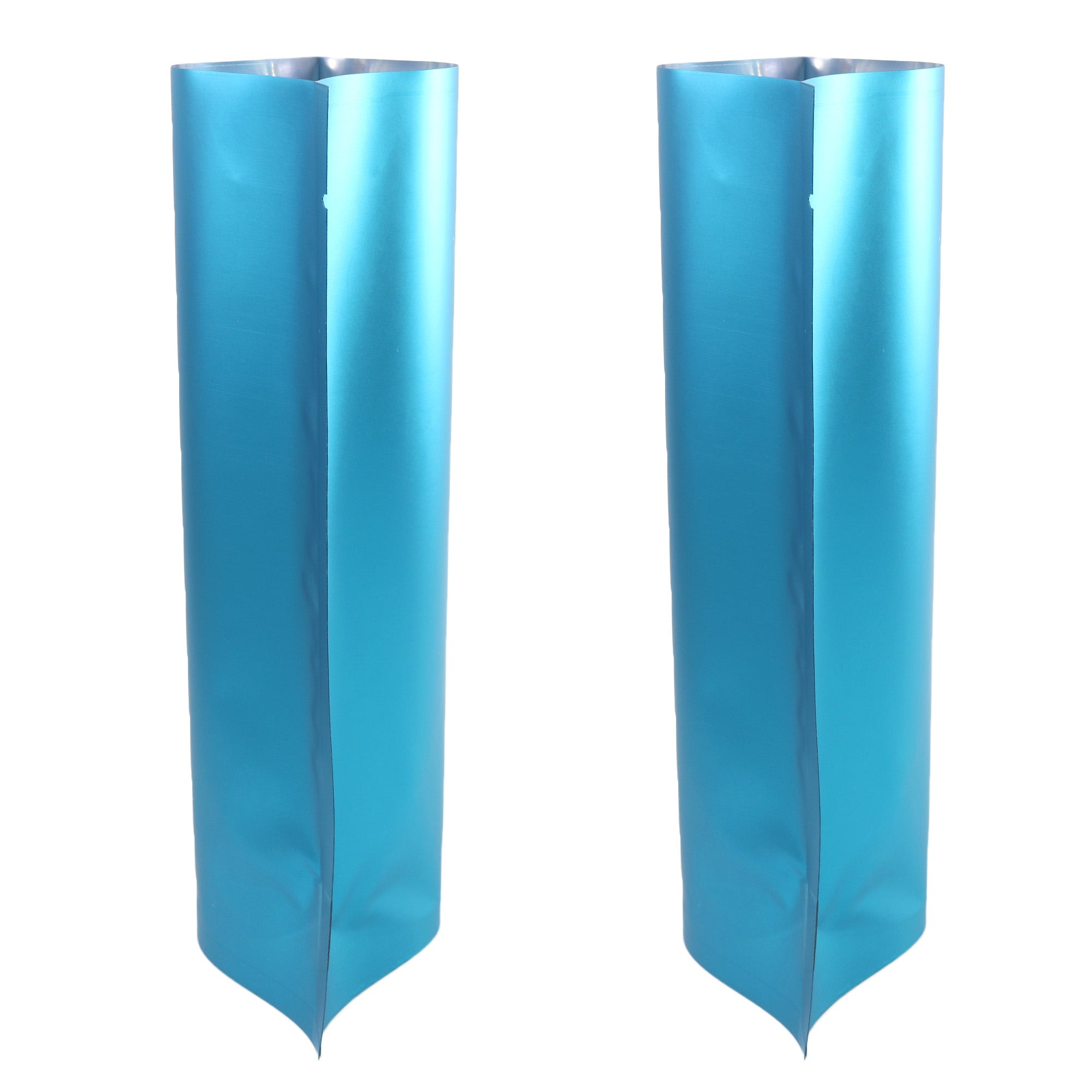Matte Metallic Blue Mylar Open Top Heat Sealable Stand-Up Bag