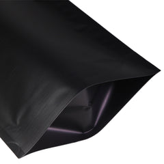 Matte Waxed Black Mylar Open Top Heat Sealable Stand-Up Bag