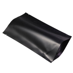 Matte Waxed Black Mylar Open Top Heat Sealable Stand-Up Bag