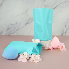 Matte Songbird Blue Mylar Open Top Stand Up Heat Seal SlickSeal™ Bags