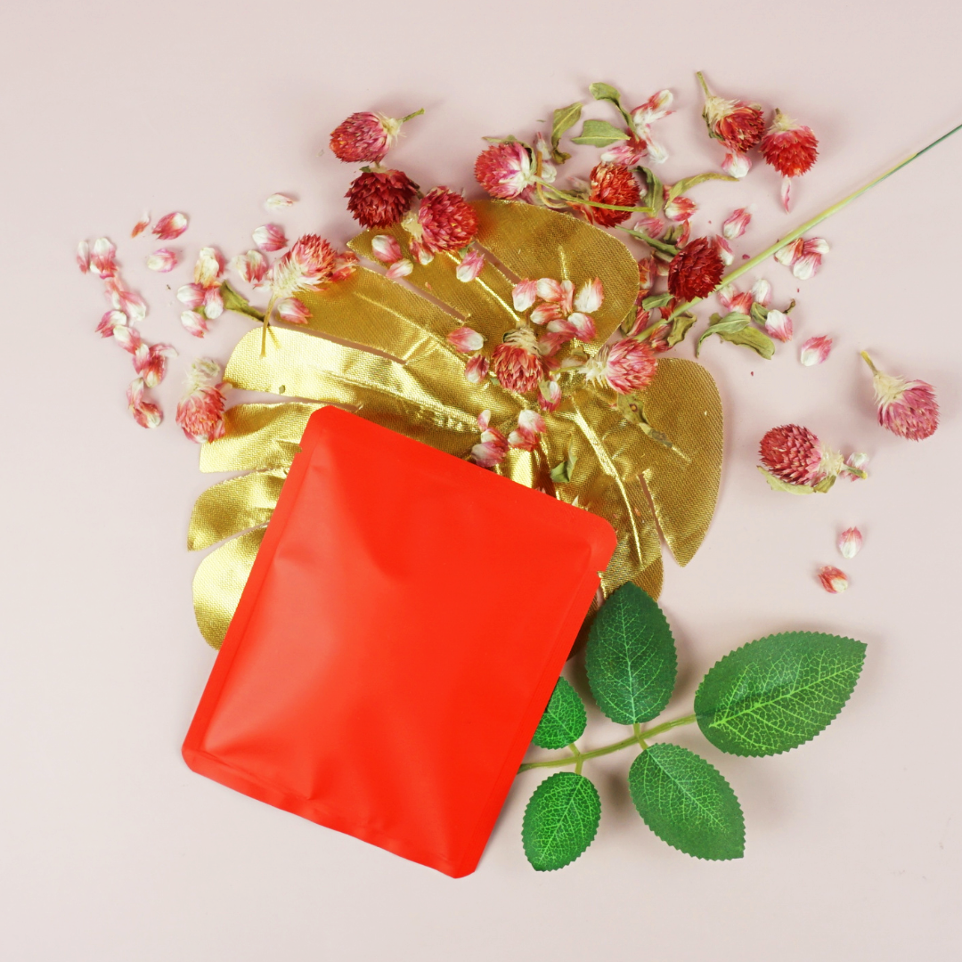 Matte Poppy Red Aluminum Open Bottom SlickSeal™ Packaging Bag