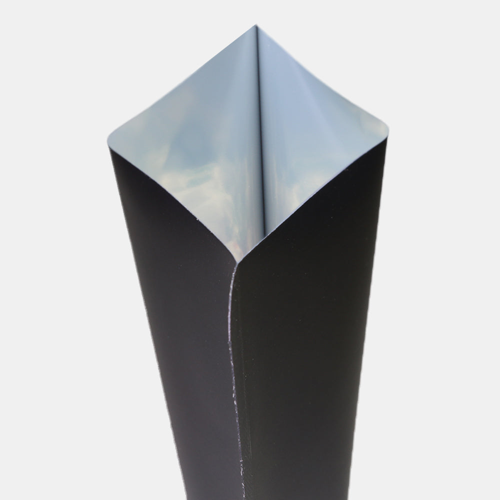 Matte Waxed Black Aluminum Open Fill Square Bag