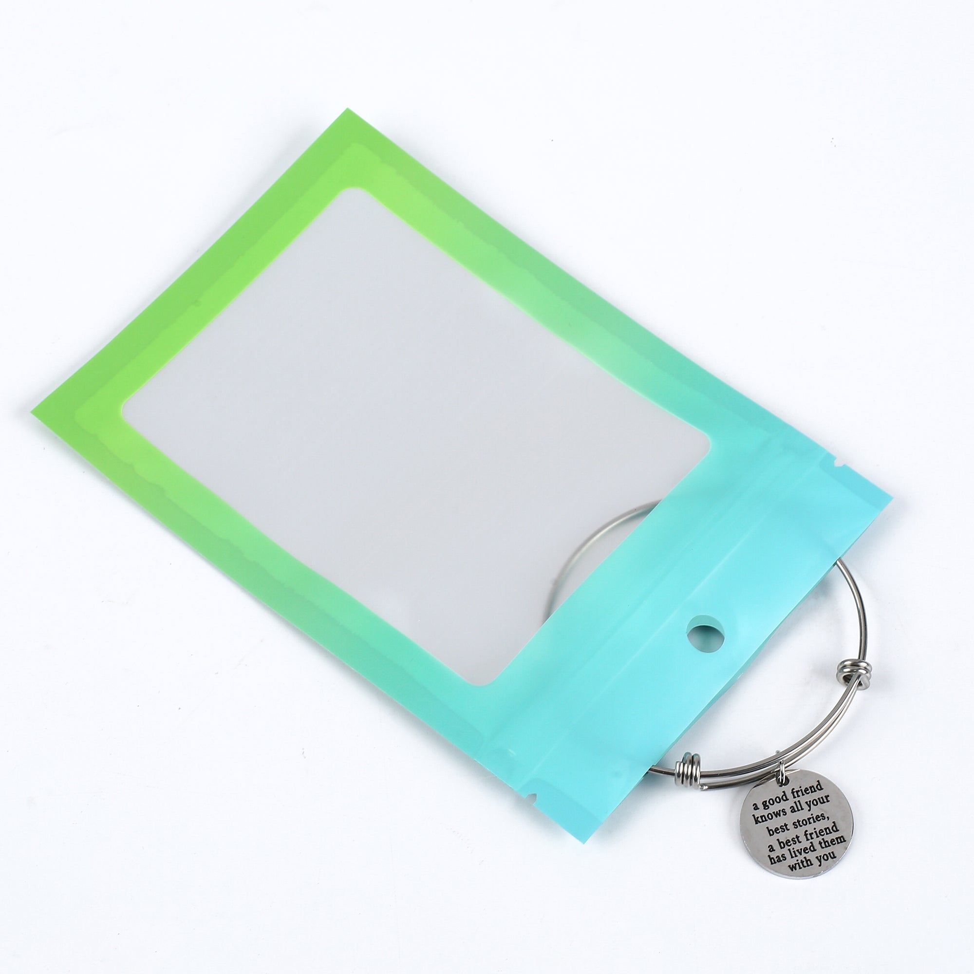 Matte Malachite Green Gradient QuickQlick® Bags with Translucent Window