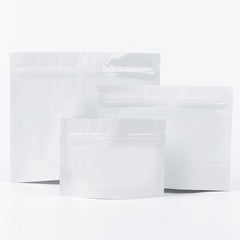 Double-Sided Glossy Arctic White Horizontal Mylar Stand Strong® Bags
