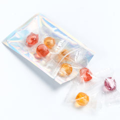 Half Diamond Holographic Mylar Zipper Seal Bags with Clear Window