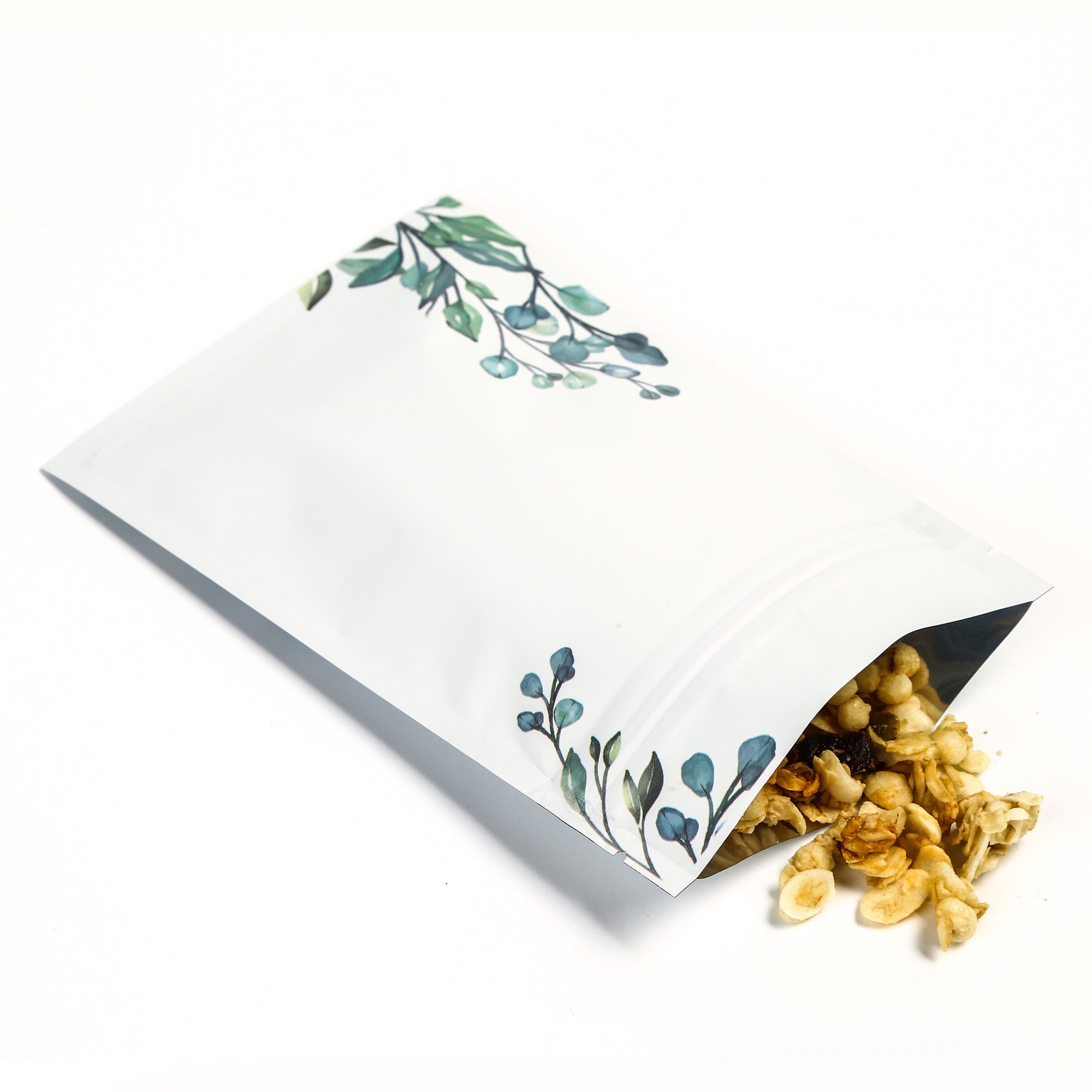 Matte Winter Meadow White Foil Zipper Seal Bags