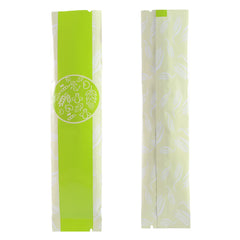 Glossy Harvest Green Metallized Open Top Stick Bag with Round Bakery Design