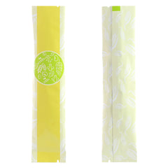 Glossy Wheat Yellow Metallized Open Top Stick Bag with Round Bakery Design