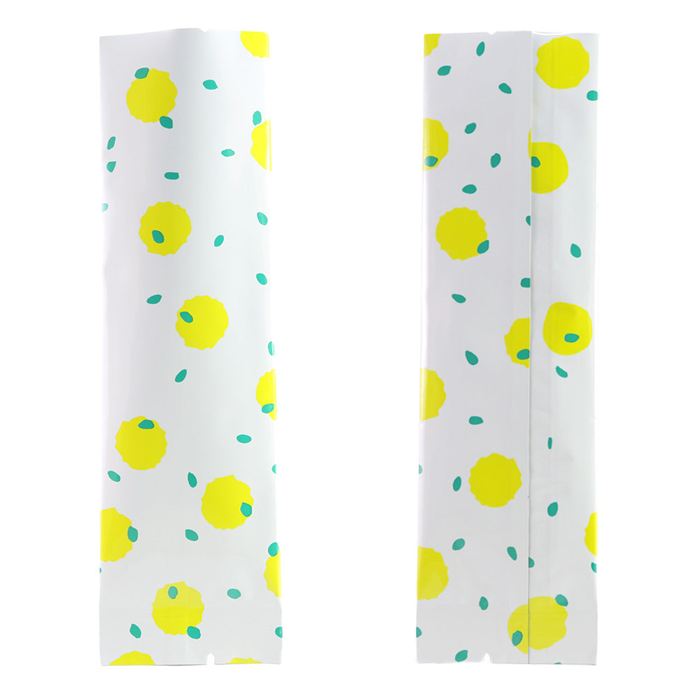 QQ Studio® Glossy Lemon Yellow Dot Design Metallized Open Top Stick Bag