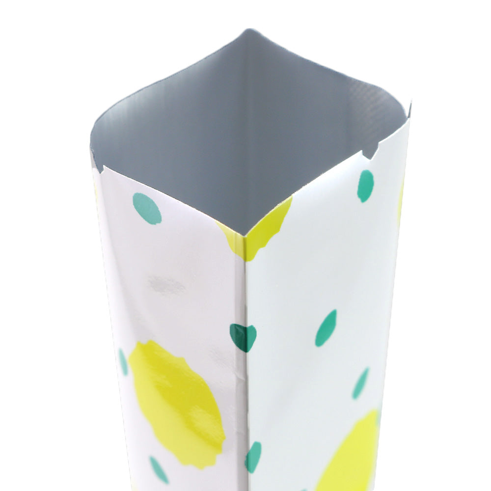 Glossy Leaf Design Metallized Open Top Stick Bag