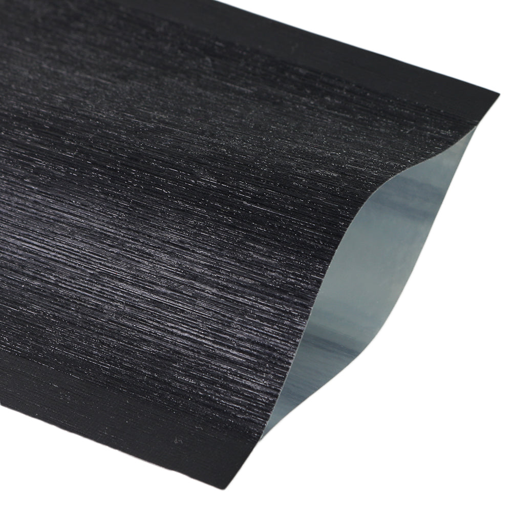Shimmery Brushed Metal Black Metallized Foil Open Top Bags