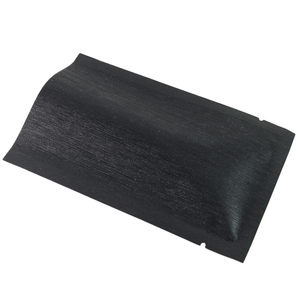 Shimmery Brushed Metal Black Metallized Foil Open Top Bags