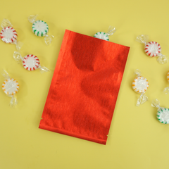 Shimmery Streaky Red Textured Metallized Foil Open Top Bags