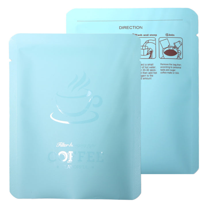 QQ Studio® Matte Bluebean Aluminum Open Bottom Bag with Glossy Drip Coffee Design