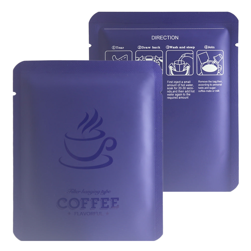 Matte Aluminum Open Bottom Bag with Glossy Drip Coffee Design