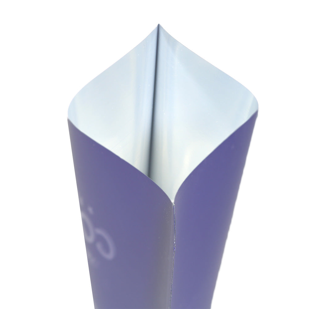 Matte Coffee Violet Purple Aluminum Open Bottom Bag with Glossy Drip Coffee Design