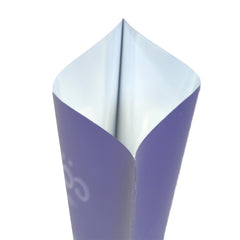 Matte Coffee Violet Purple Aluminum Open Bottom Bag with Glossy Drip Coffee Design