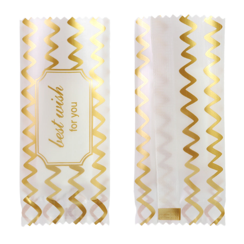 Glossy Printed Ribbon Design Plastic Open Fill Pillow Bag