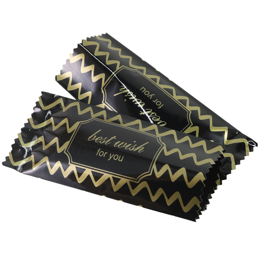 Glossy Party Black Plastic Open Fill Pillow Bag