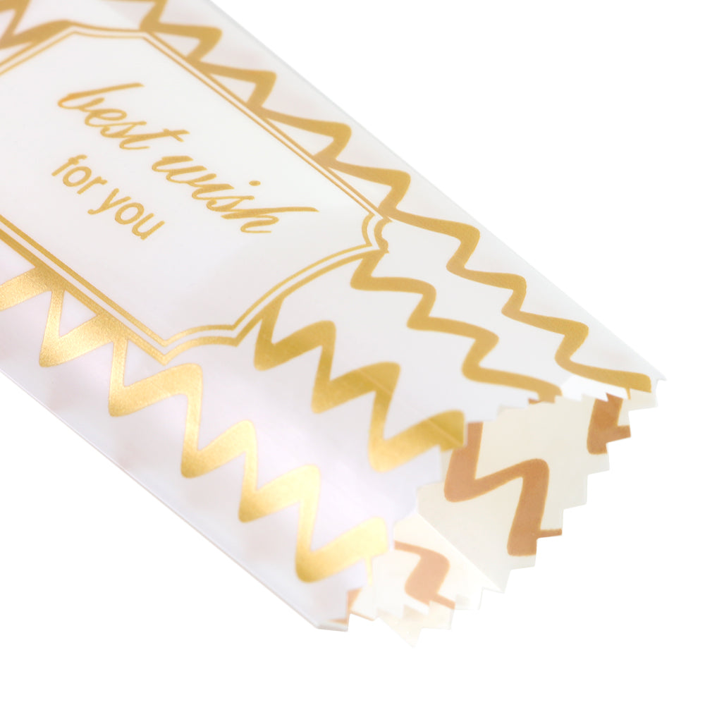 Glossy Printed Ribbon Design Plastic Open Fill Pillow Bag