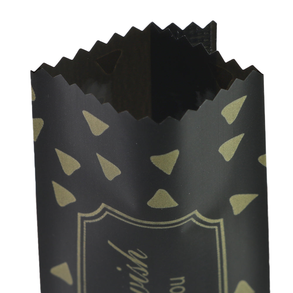 Glossy Printed Triangle Design Plastic Open Fill Pillow Bag