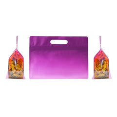 Gradient Sangria Purple Clear Side Gusset Stand Strong® Bags with Die-Cut Handle