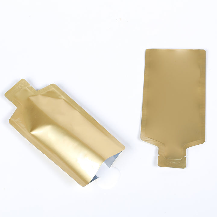 QQ Studio® Glossy Nectar Gold Aluminum Bottle Shape Open Bottom Bags