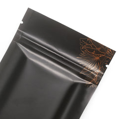 Matte Black Gold Leaf Foil Flat Zipper Seal Bags