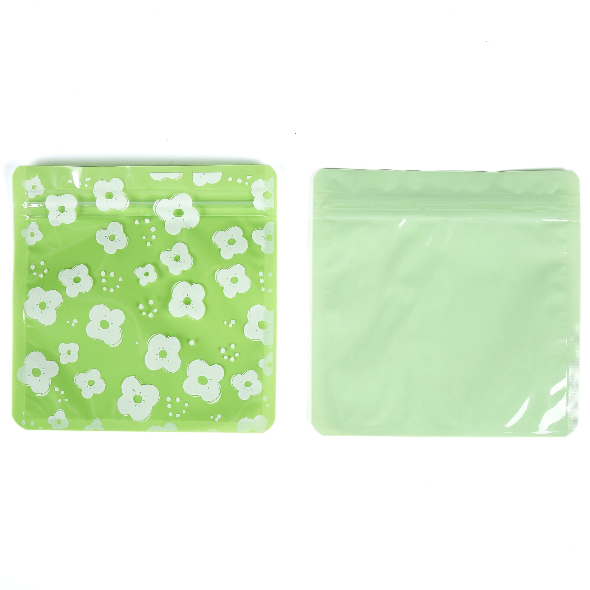 Petunia Green Designed Multi-Icon Pattern QuickQlick® Bags with Clear Window