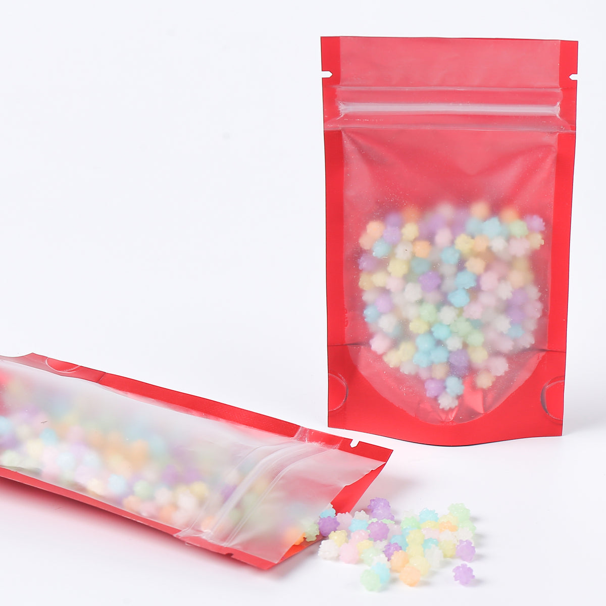 Matte Half Rose Red Plastic Stand Strong® Bags