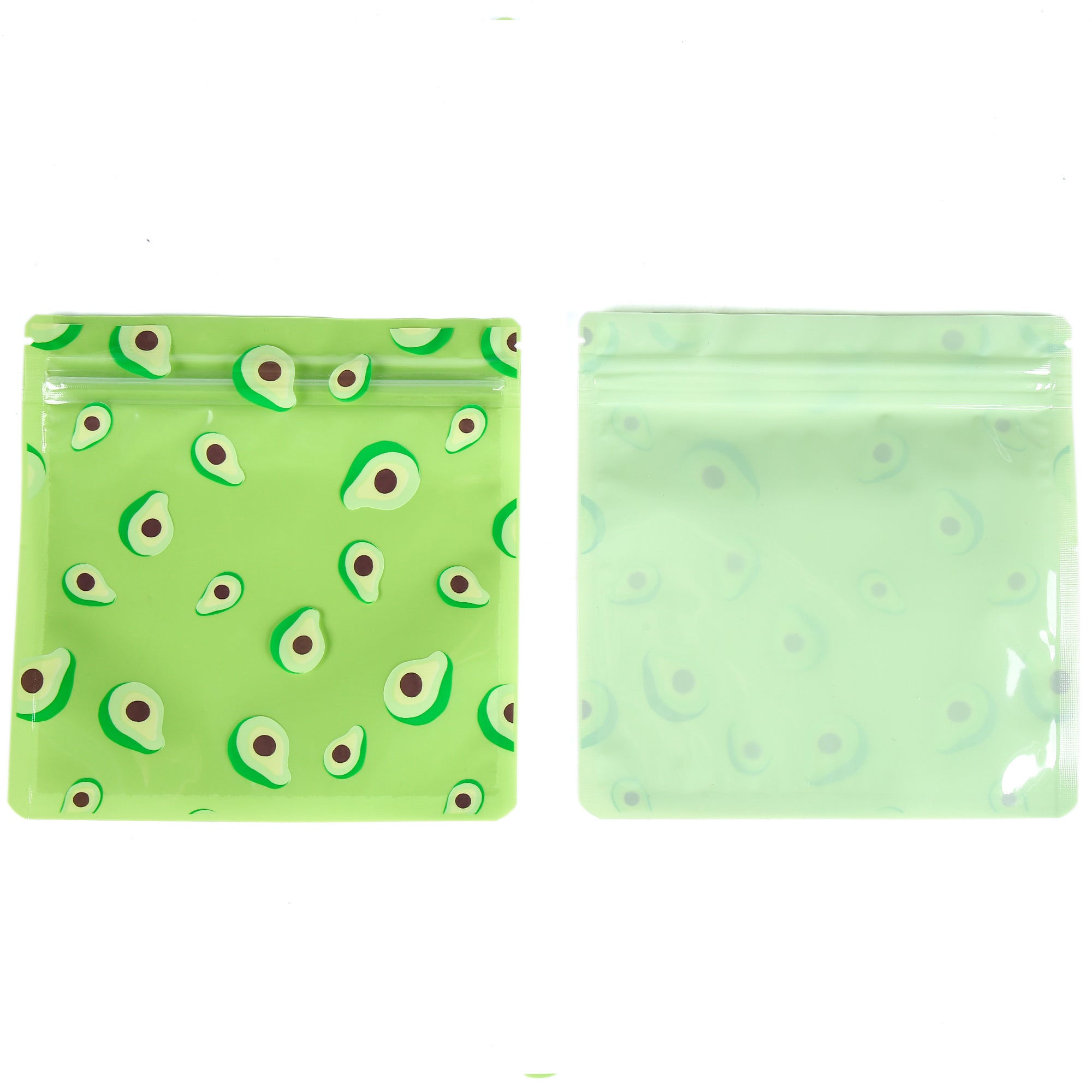 Avocado Green Designed Multi-Icon Pattern QuickQlick® Bags with Clear Window