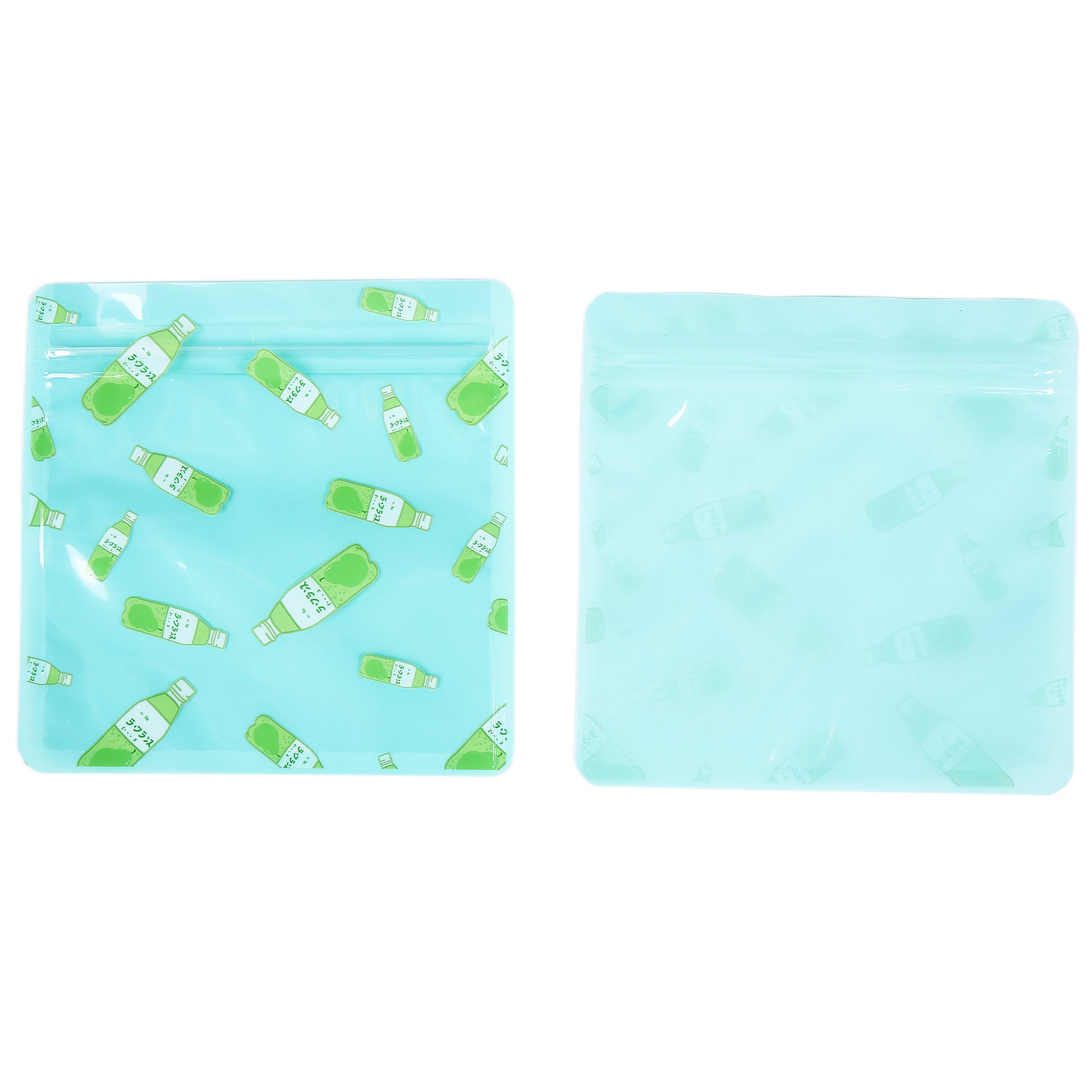 Pear Pop Blue Designed Multi-Icon Pattern QuickQlick® Bags with Clear Window