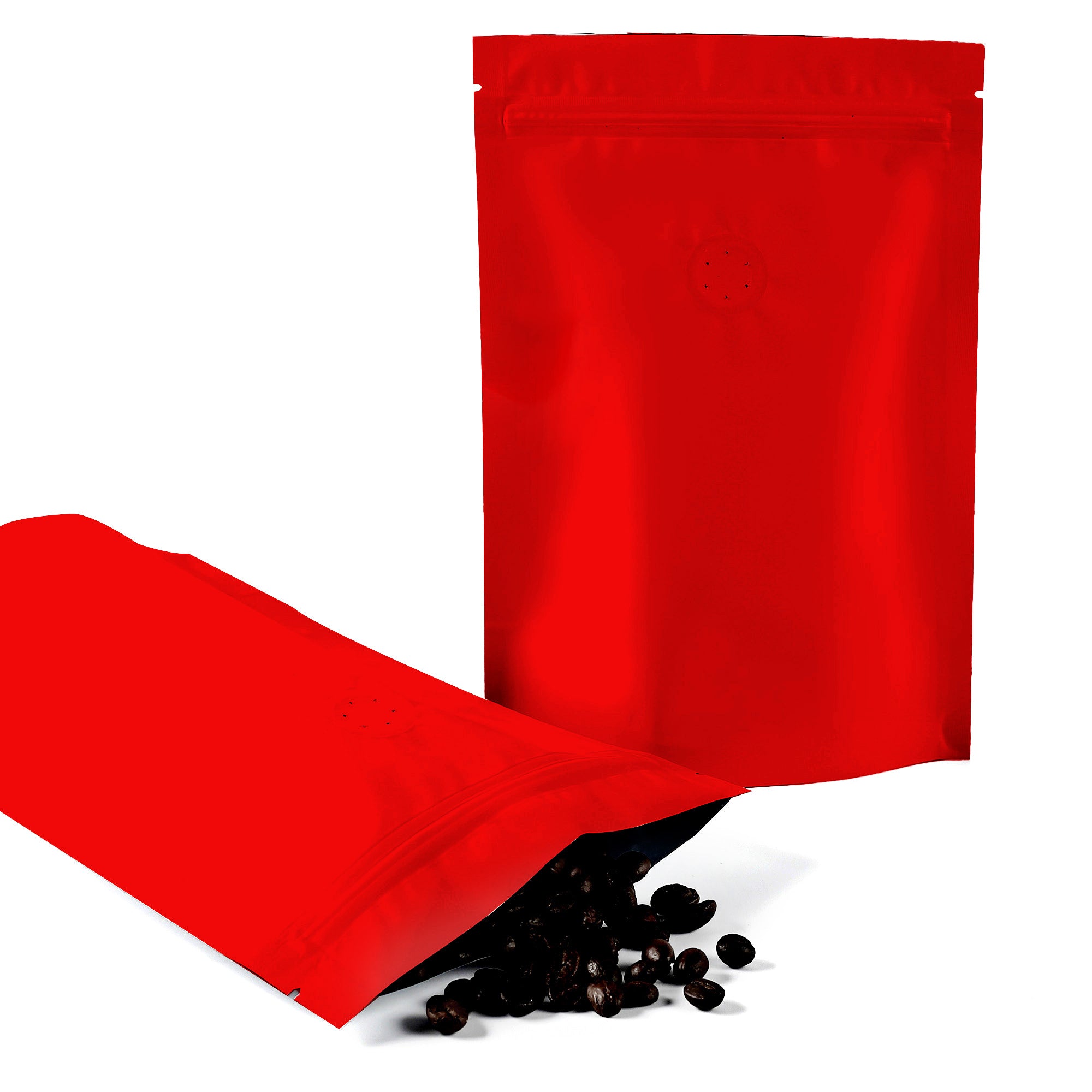 Matte Firetruck Red Mylar Foil Stand Strong® Coffee Valve Bags