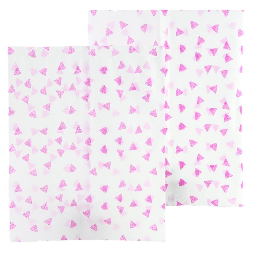 Printed Purple Pyramid Diamond Design Rice Paper Open Top Bags