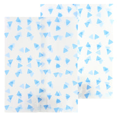 Printed Geo Blue Diamond Design Rice Paper Open Top Bags