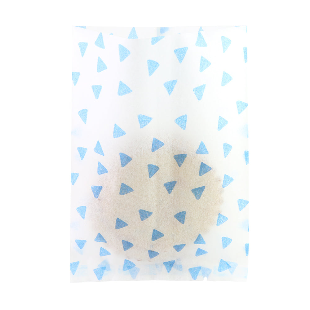 Printed Geo Blue Diamond Design Rice Paper Open Top Bags