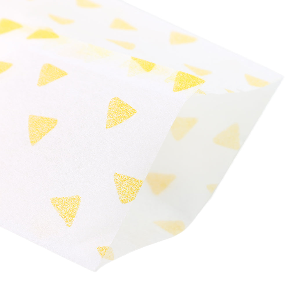 Printed Cheddar Orange Diamond Design Rice Paper Open Top Bags