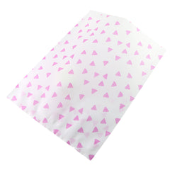 Printed Purple Pyramid Diamond Design Rice Paper Open Top Bags