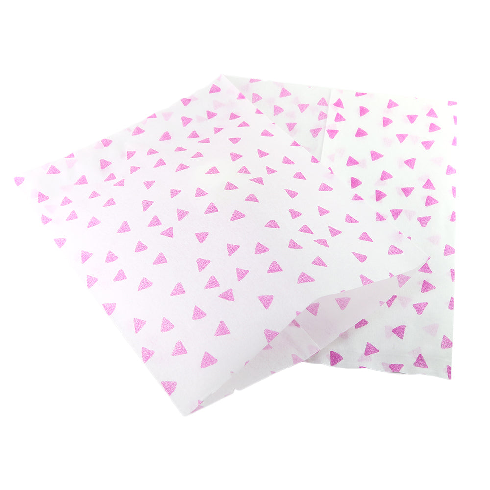 Printed Purple Pyramid Diamond Design Rice Paper Open Top Bags