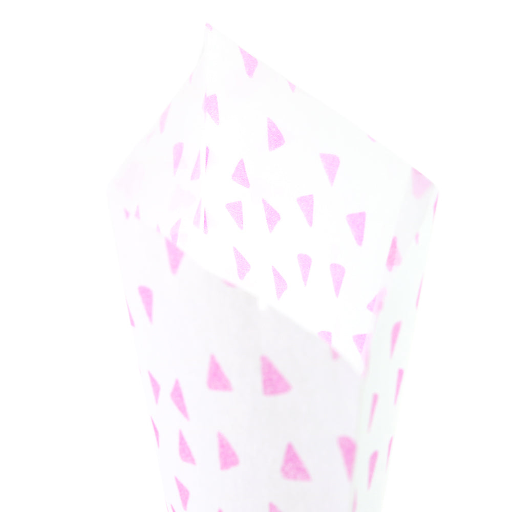 Printed Purple Pyramid Diamond Design Rice Paper Open Top Bags