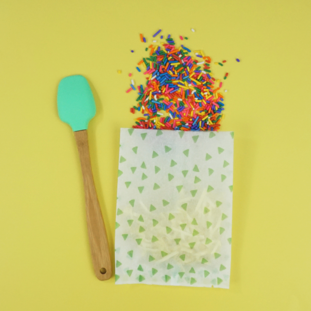 Mint Chip Green Printed Diamond Design Rice Paper Open Top Bags
