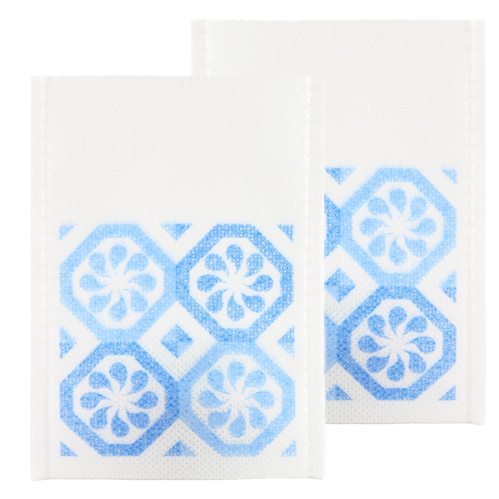 Geometric Crafty Blue Design Non-Woven Open Top Bags