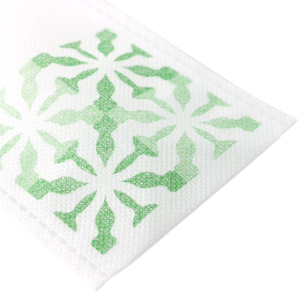 Green Tea Geometric Design Non-Woven Open Top Bags