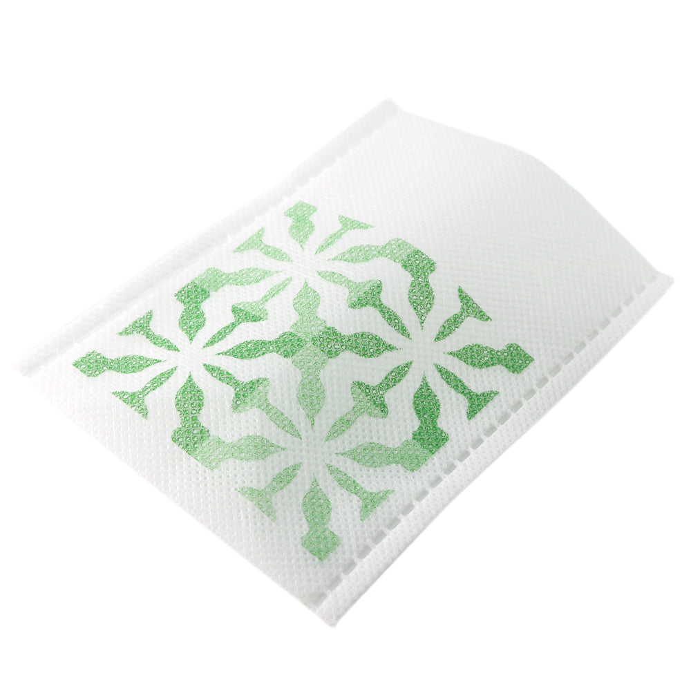 Green Tea Geometric Design Non-Woven Open Top Bags