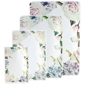 QQ Studio® Botanical White Matte Flower Border Design Open SlickSeal™ Bags