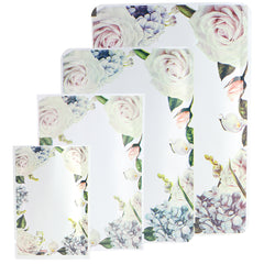 Botanical White Matte Flower Border Design Open SlickSeal™ Bags