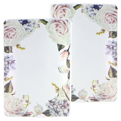 Botanical White Matte Flower Border Design Open SlickSeal™ Bags
