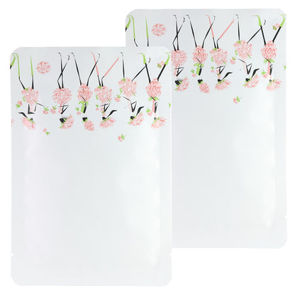 QQ Studio® Rosey White Matte Flower Girl Design Open Bottom Bags